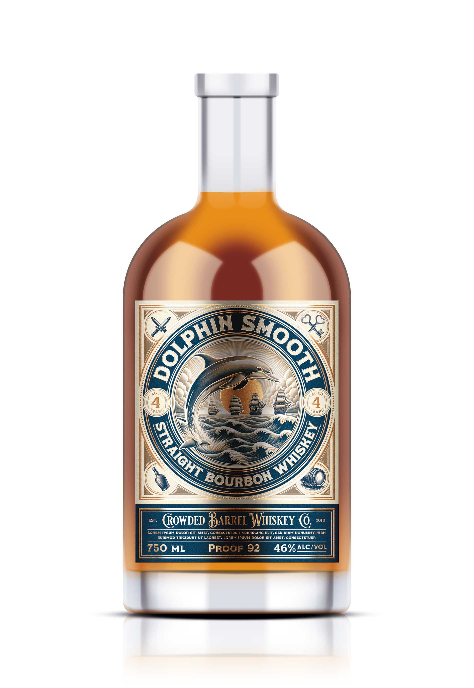 Dolphin Smooth 4yr Wheated Bourbon - Crowded Barrel Whiskey Co